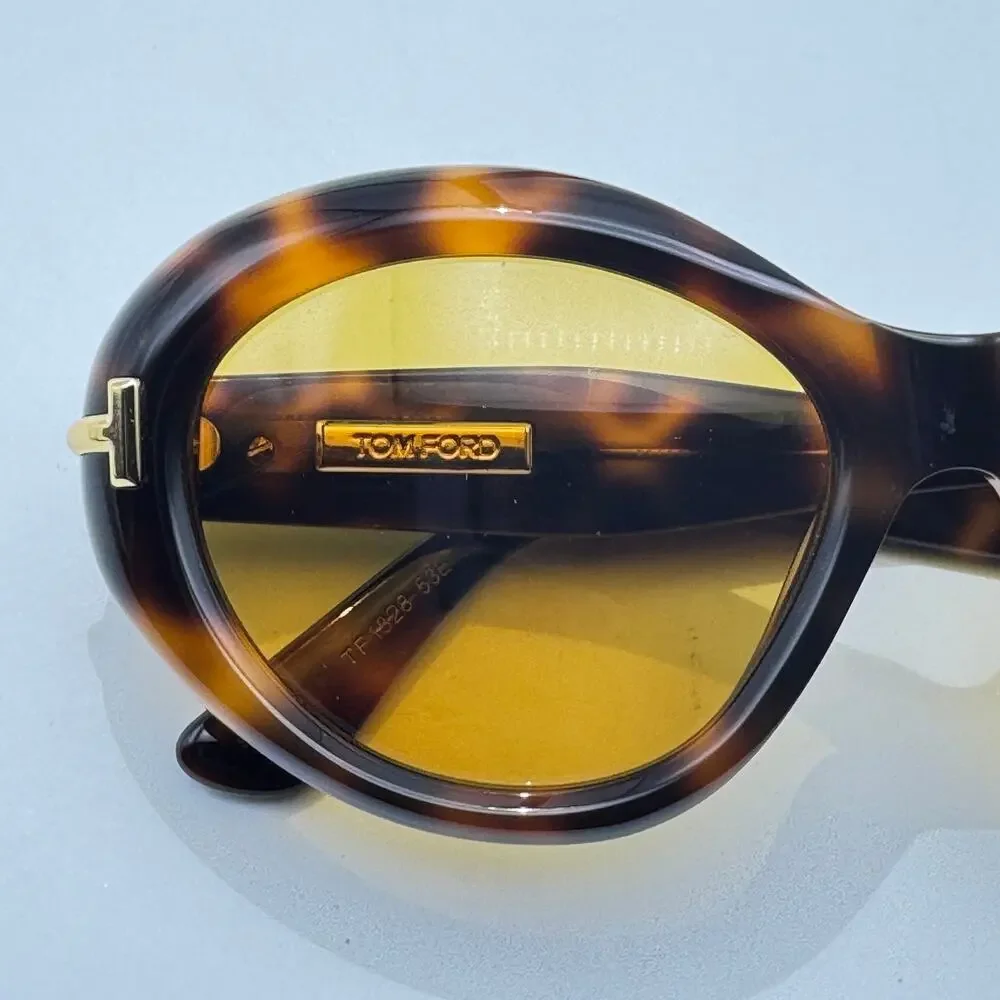 Tom Ford Sunglasses Icon FT1328 53E Havana Oval Frame Brown Lens 55-18-140 New